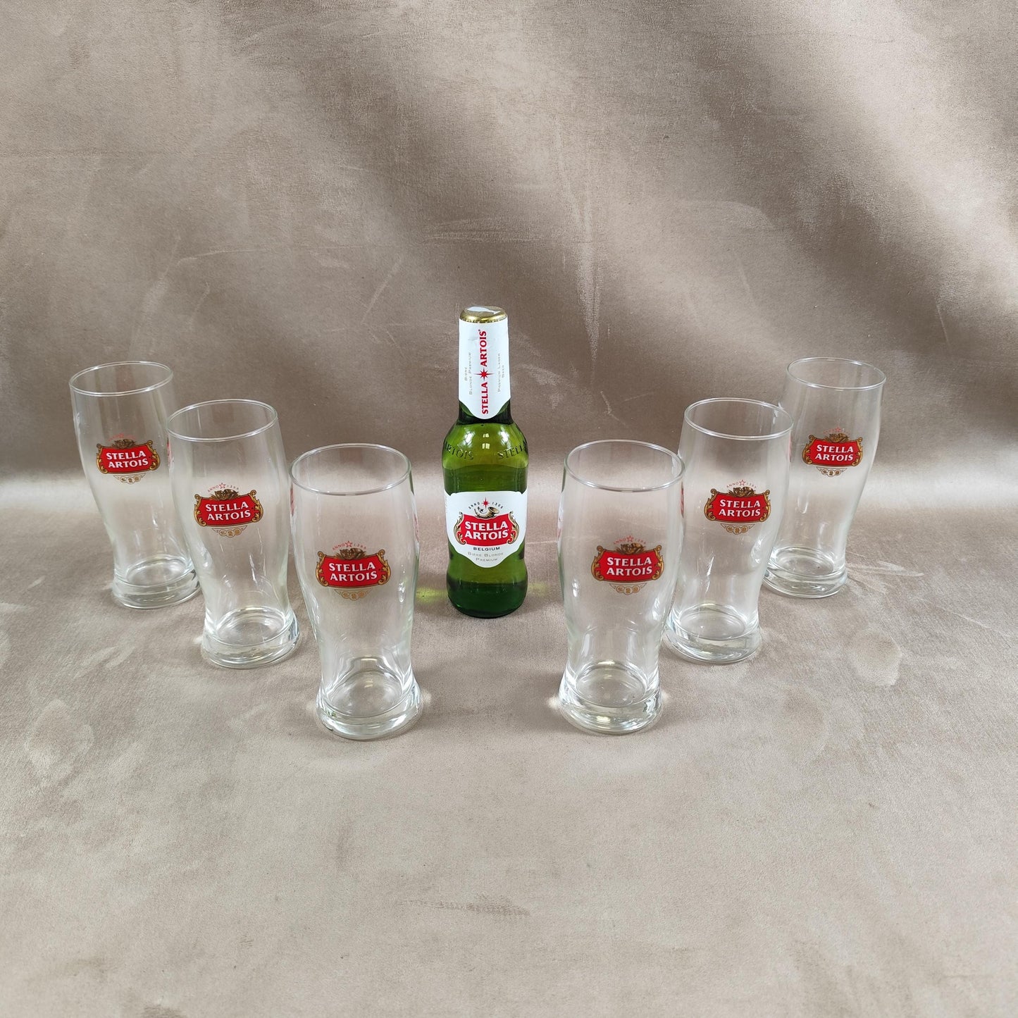 Lot de 6 verres à bière Stella Artois en verre Made in France Vintage 1980