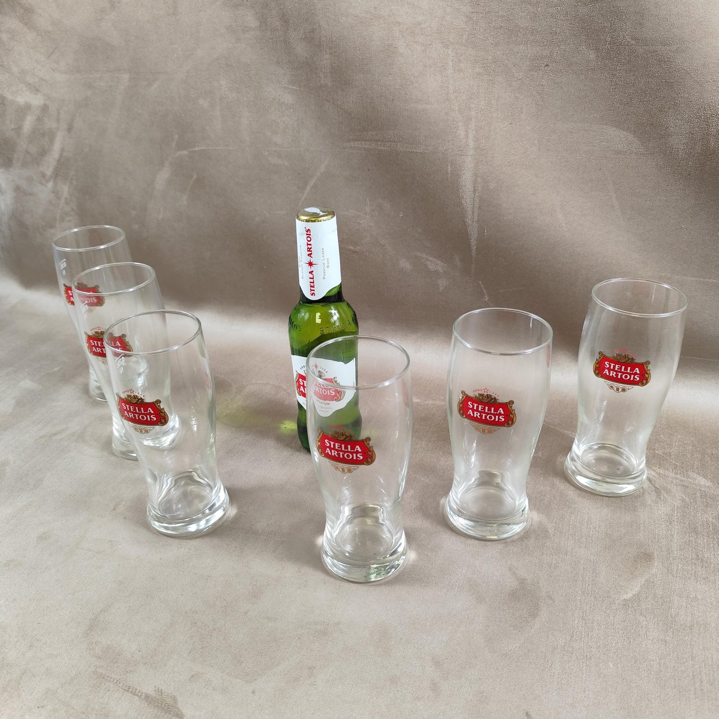 Lot de 6 verres à bière Stella Artois en verre Made in France Vintage 1980