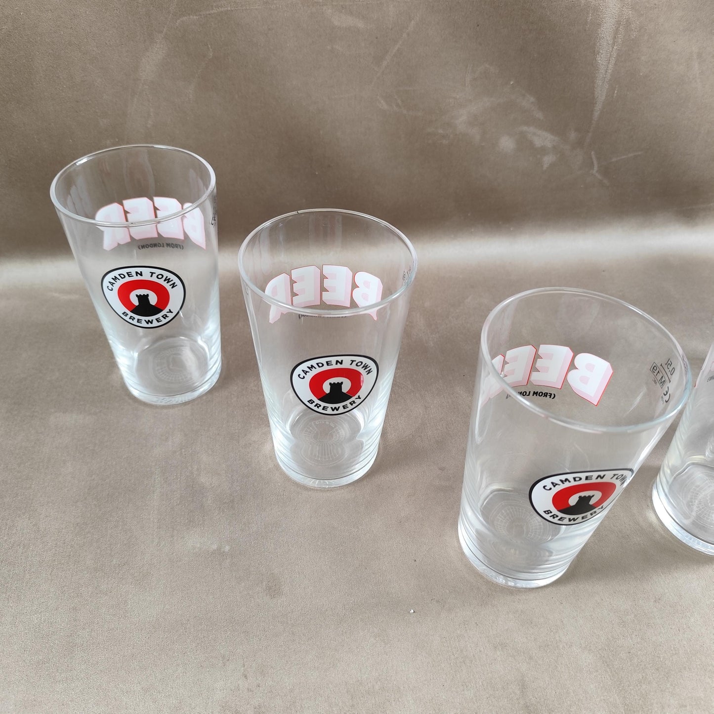 Lot de 6 verres à bière Camden Town en verre Made in France Vintage 2000