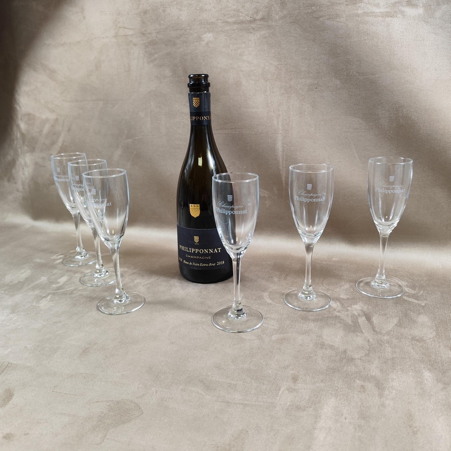 Lot de 6 Flûtes Champagne Philipponnat Made in France Vintage 1970