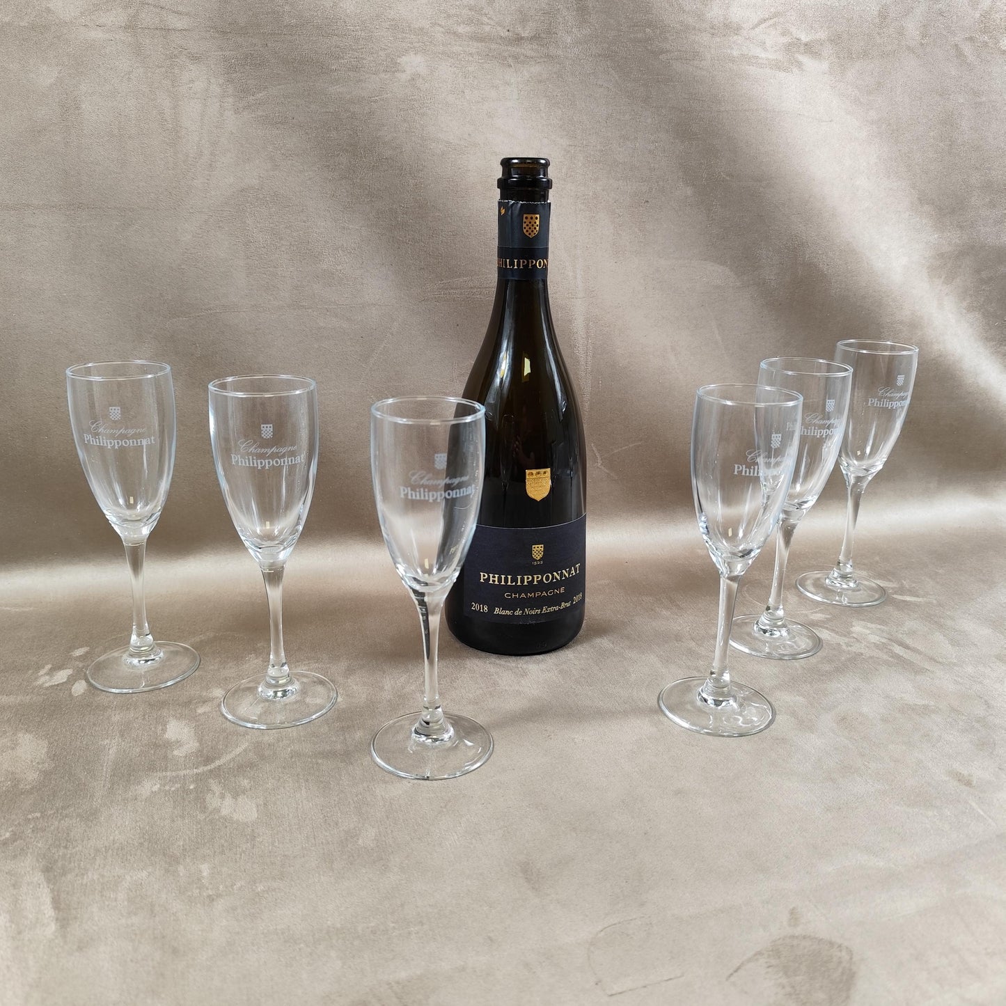 Lot de 6 Flûtes Champagne Philipponnat Made in France Vintage 1970