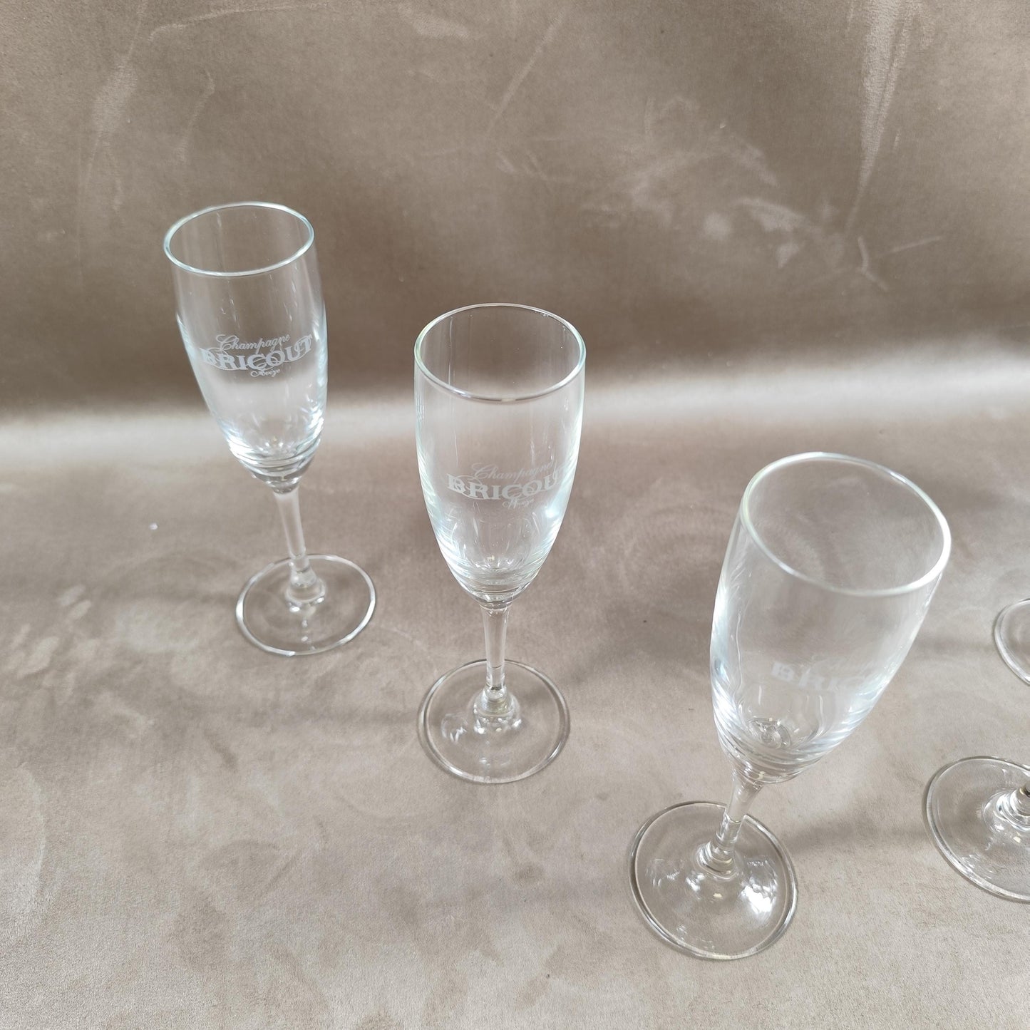 Lot de 6 flutes Champagne Bricout Made in France Vintage 1970