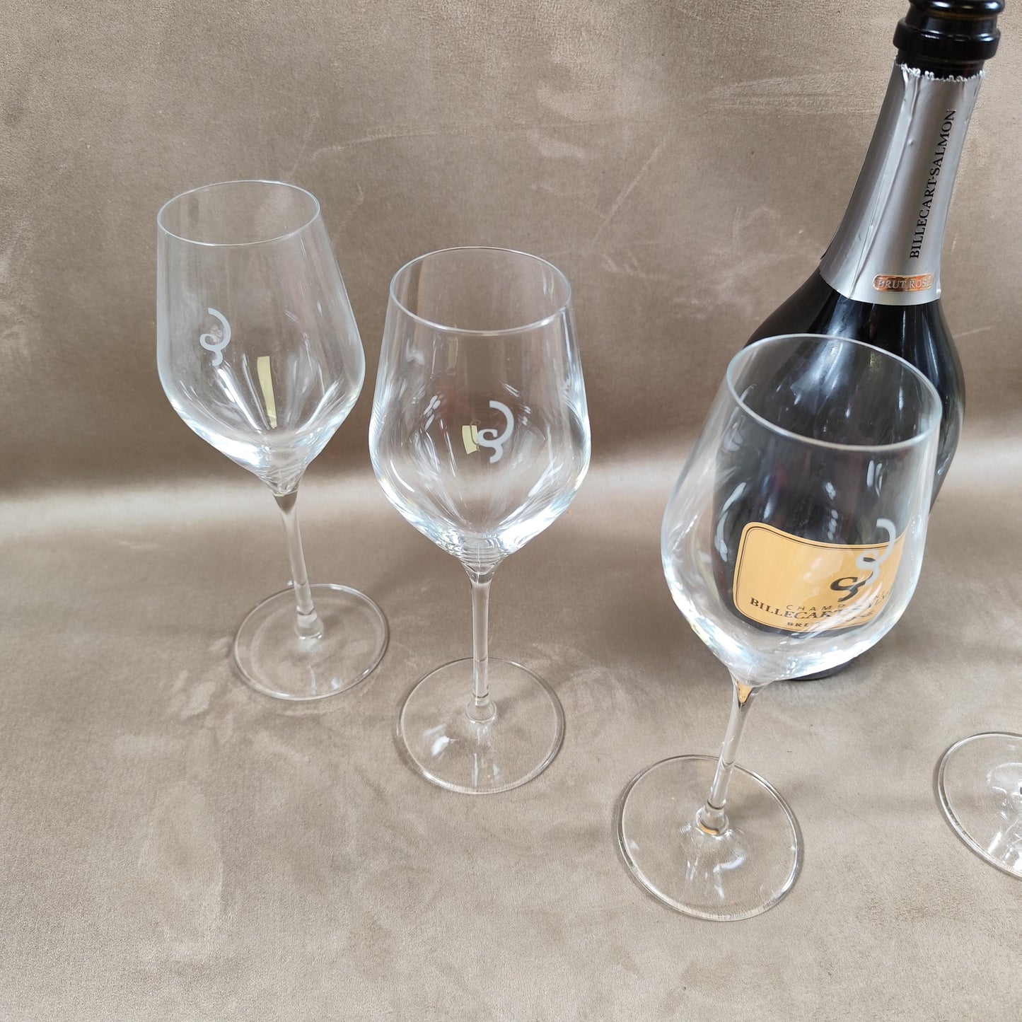 Lot de 6 flutes à champagne Billecart Salmon Made in France Vintage 1980