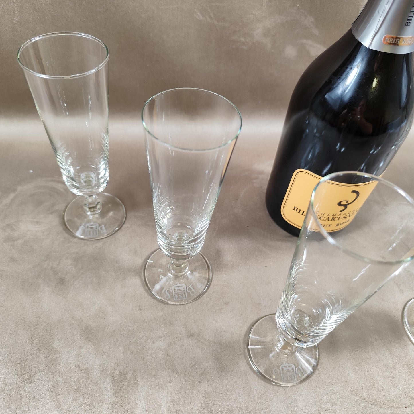 Lot de 6 flutes à Champagne Billecart Salmon Made in France Vintage 1980