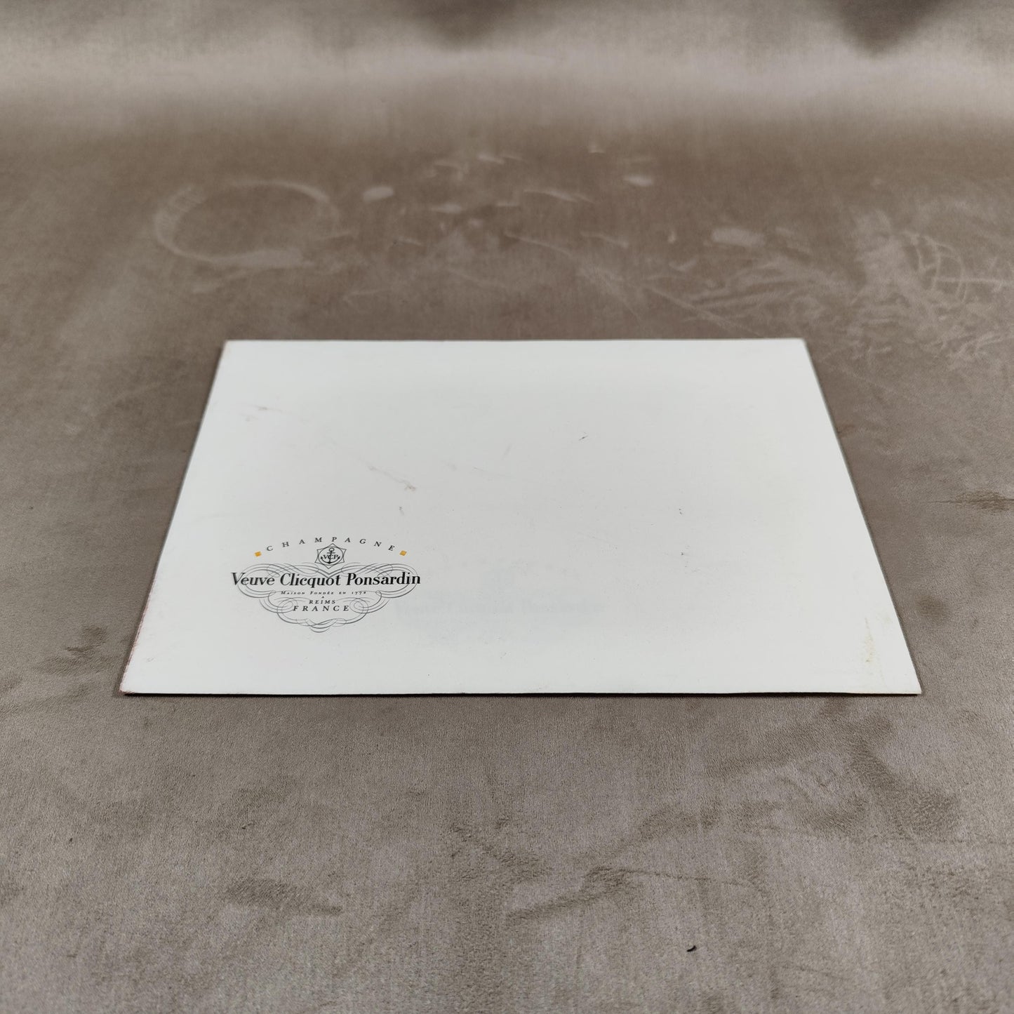 Enveloppe et carte Nouvel An Champagne Veuve Clicquot Made in France Vintage 1993