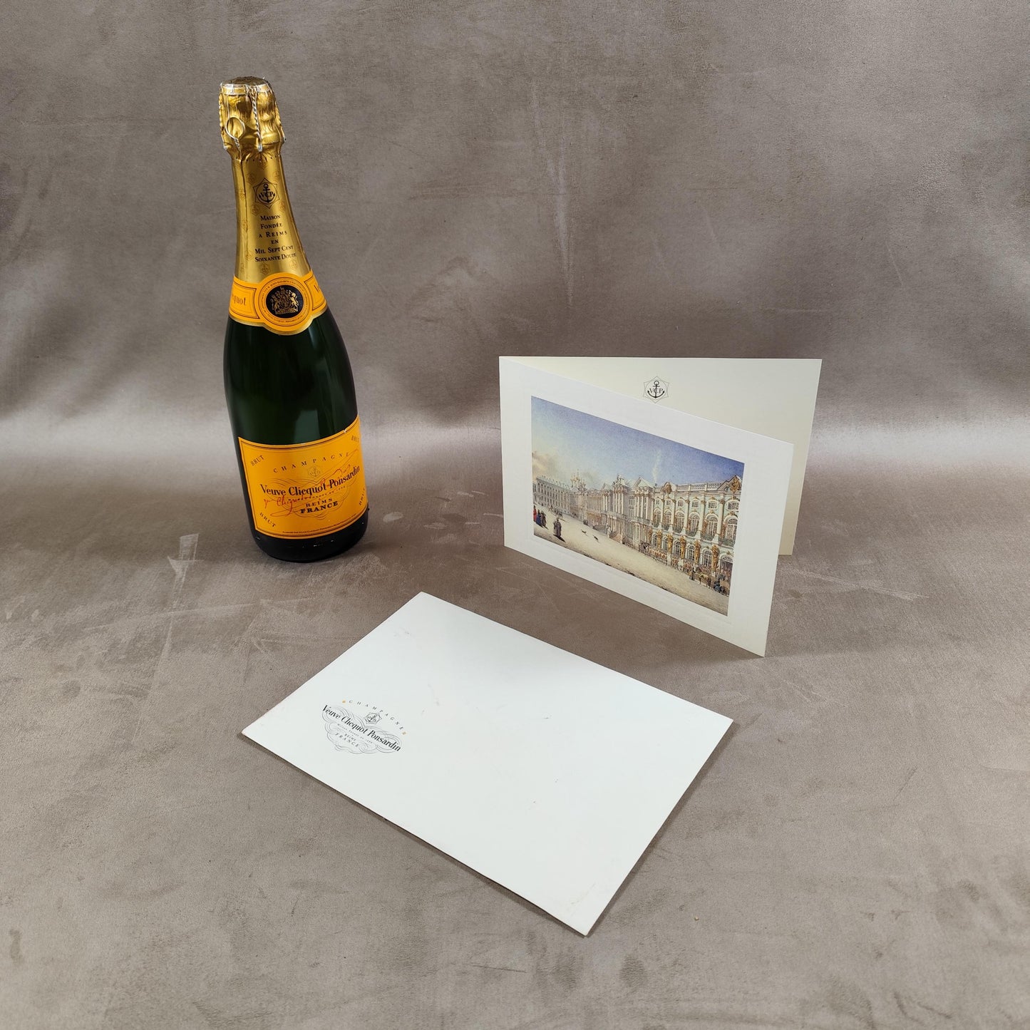 Enveloppe et carte Nouvel An Champagne Veuve Clicquot Made in France Vintage 1993