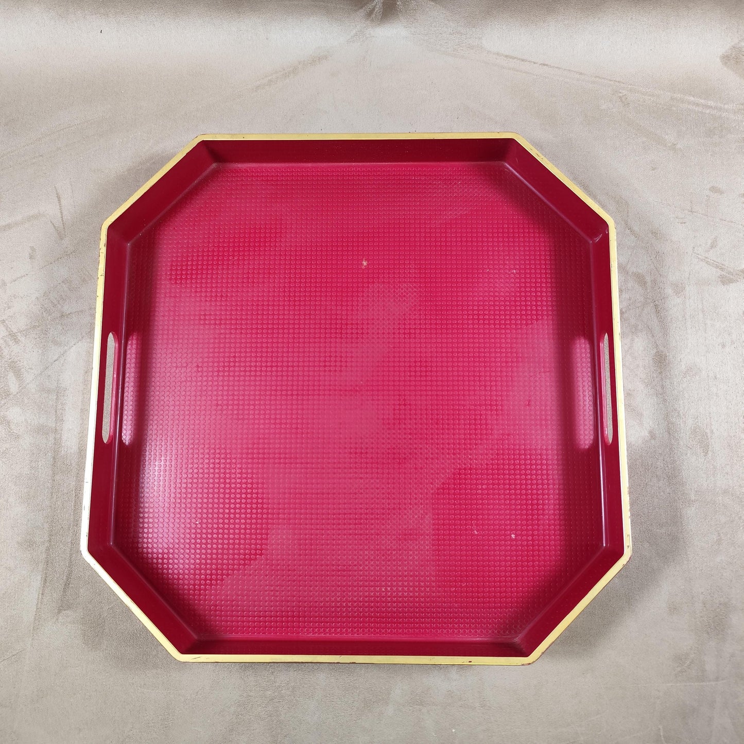 Plateau de Service Johnnie Walker en plastique rouge  Made in France Vintage 1980