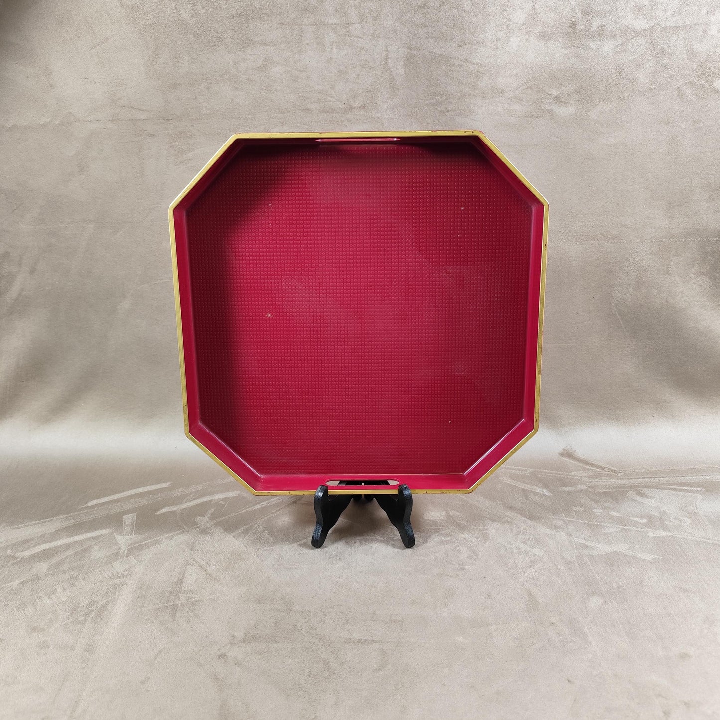 Plateau de Service Johnnie Walker en plastique rouge  Made in France Vintage 1980