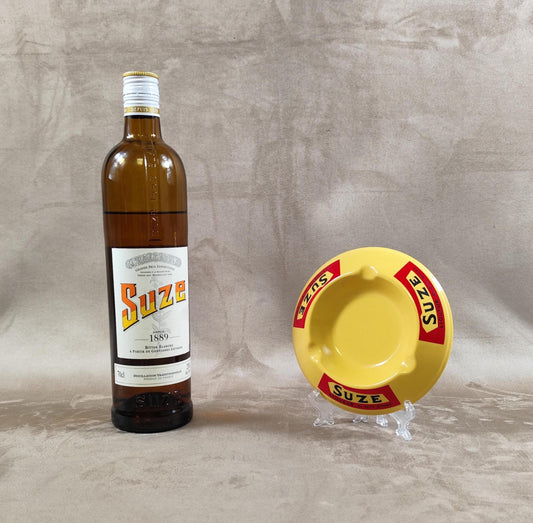 Cendrier en céramique jaune Suze par Moulin des Loups Vintage Made in France 1970