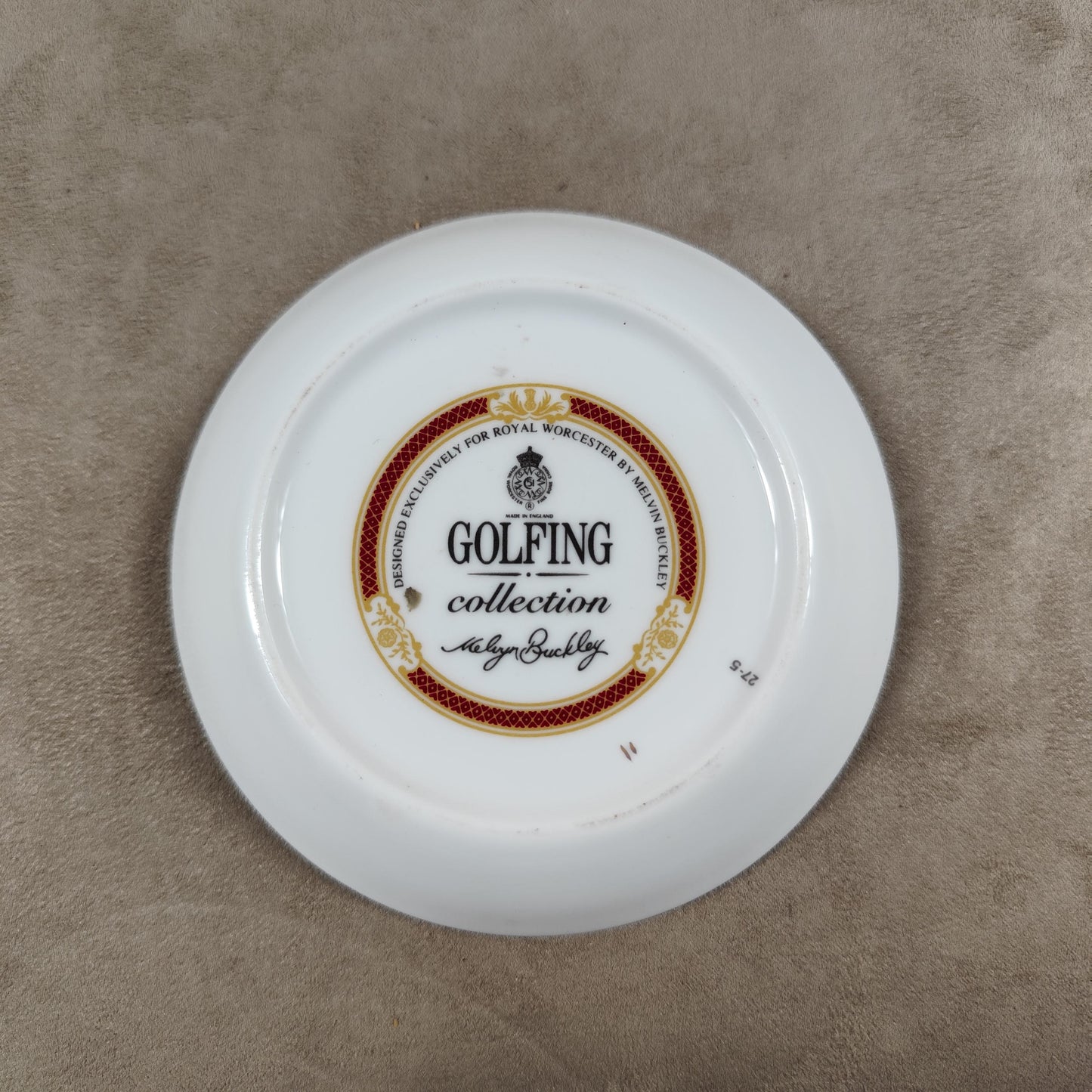 Cendrier Royal Worcester Golfing Collection par Mervyn Buckley Vintage 1970