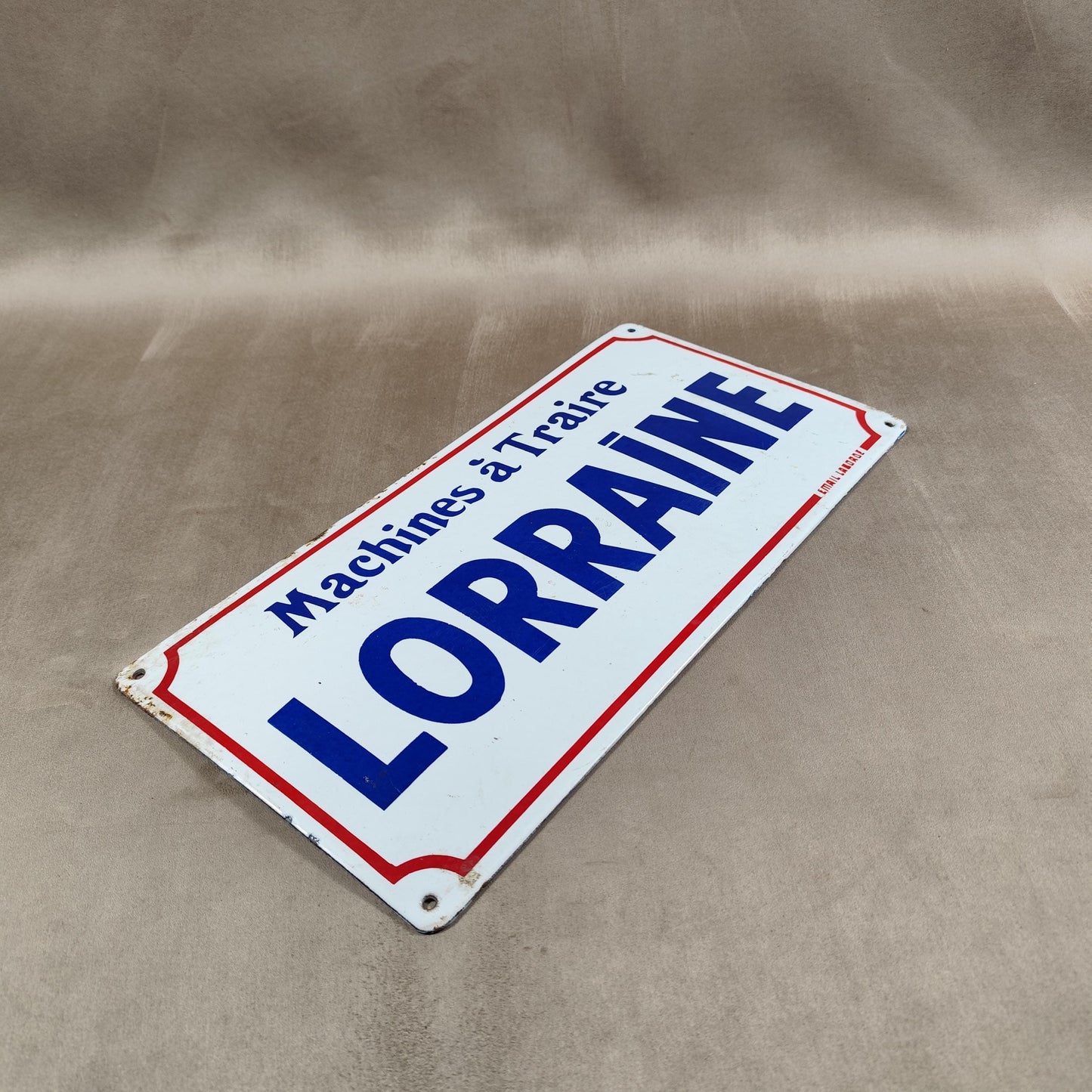 Plaque émaillée machines à traire LORRAINE Made in France Vintage 1960