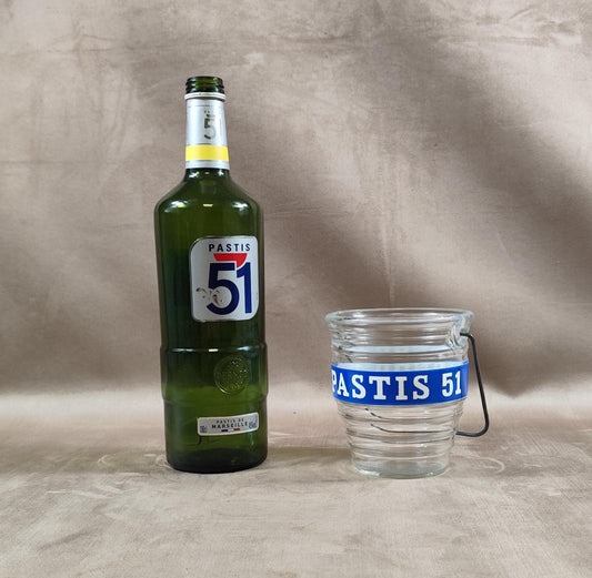 Seau à glace Pastis 51 en verre Made in France Vintage 1970