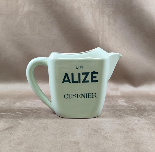 Cruche publicitaire Alizé CUSENIER en faience Made in France Vintage 1970