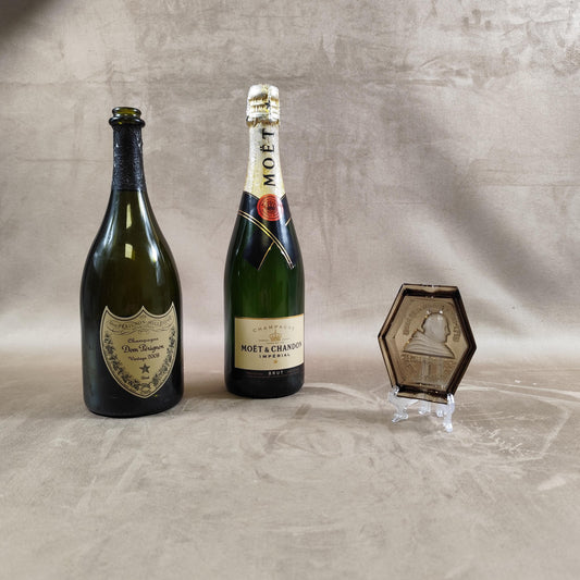 Cendrier publicitaire en verre Moët & Chandon Champagne Dom Perignon Made in France Vintage 1930