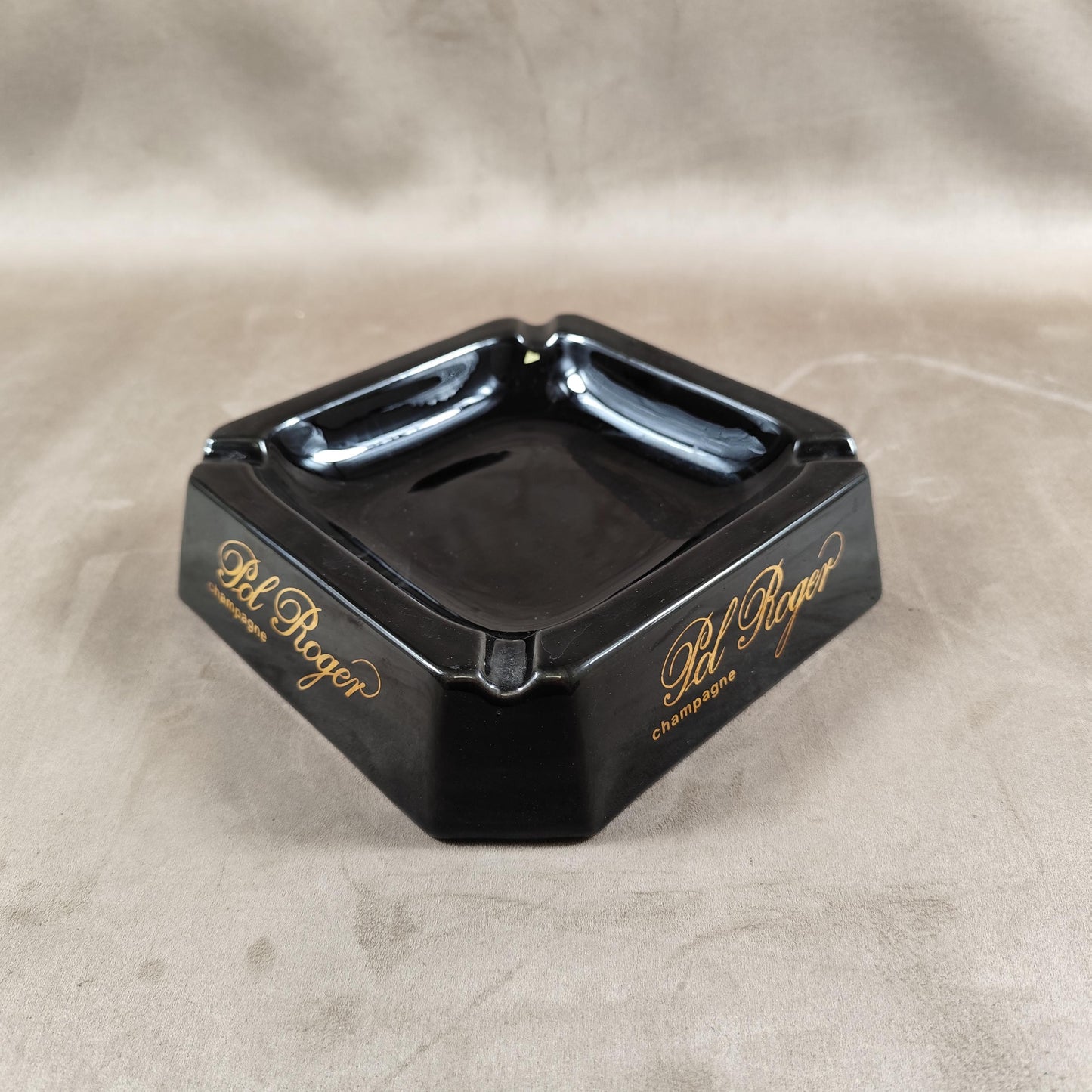 Cendrier Pol Roger en faience Made in France Vintage 1970