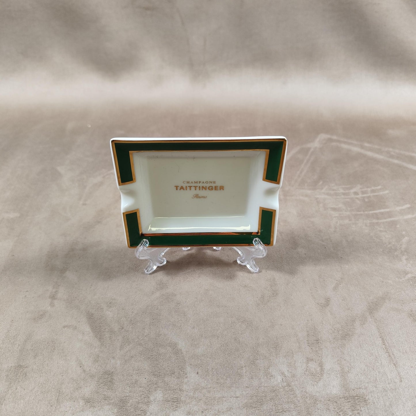 Cendrier Champagne Taittinger en céramique Made in France Vintage 1980