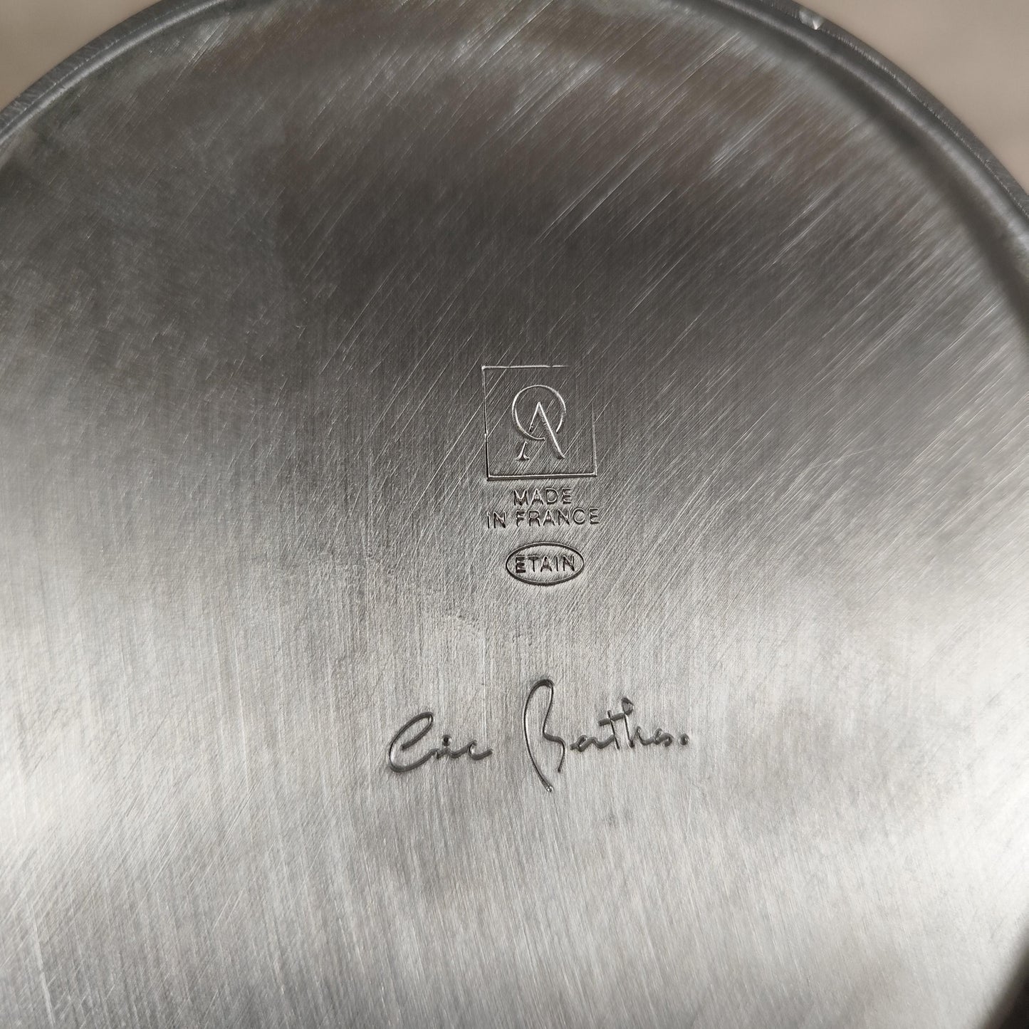 RARE Seau à champagne Palmer & Co en étain de l'Orfèvrerie d'Anjou par Eric Berthes Made in France Vintage 2000