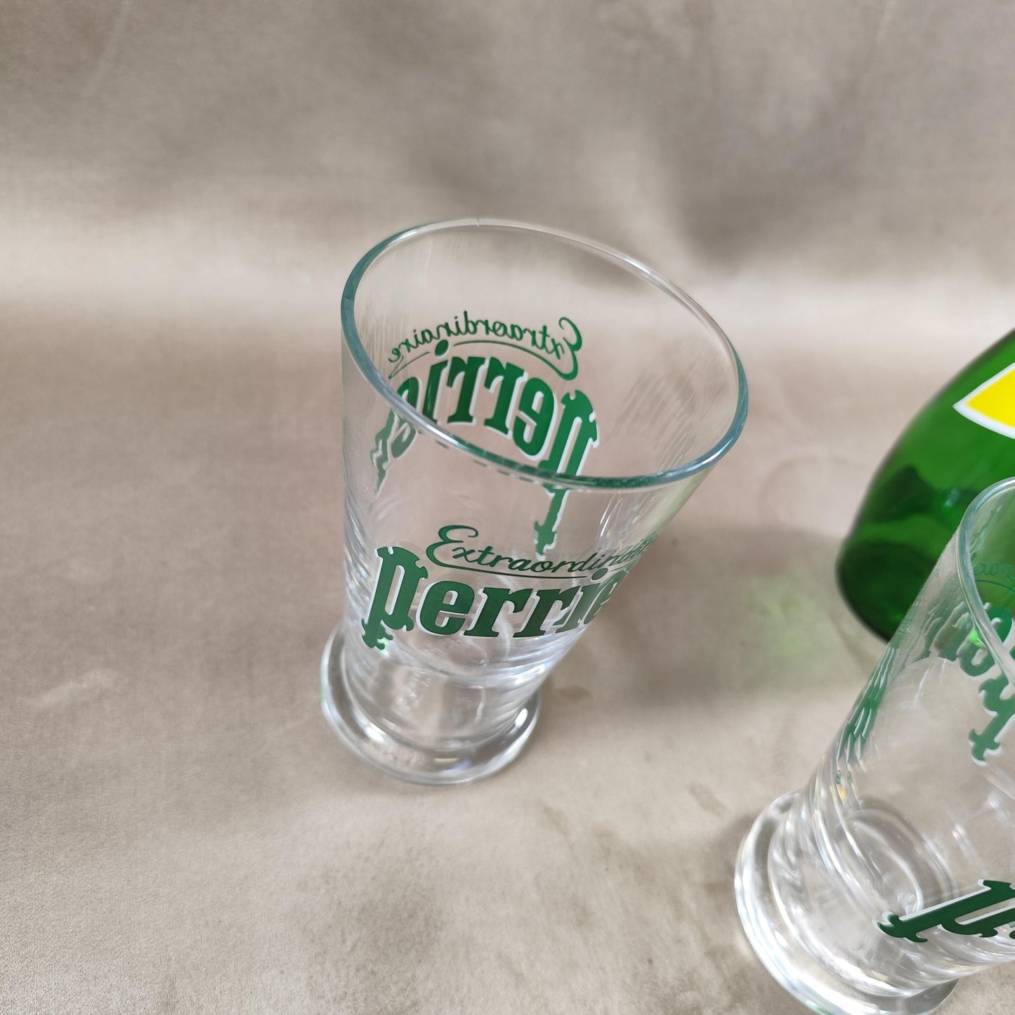 Lot 4 verres Perrier "Extraordinaire" eau gazeuse Made in France Vintage 1980