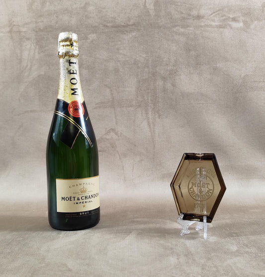 Cendrier publicitaire en verre Champagne Moët & Chandon Made in France Vintage 1930