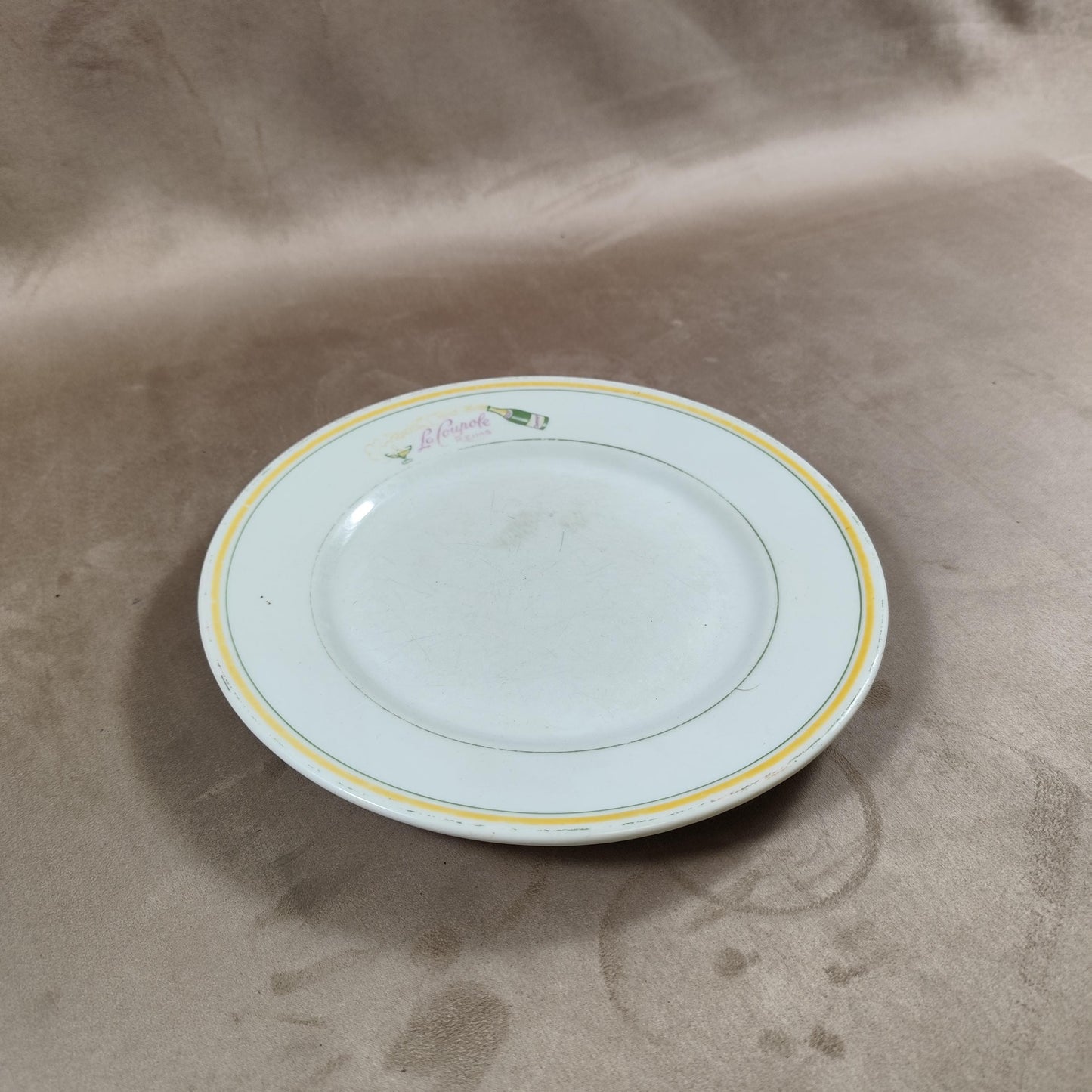 Assiette ancienne du restaurant La Coupole à Reims Made in France Vintage 1970