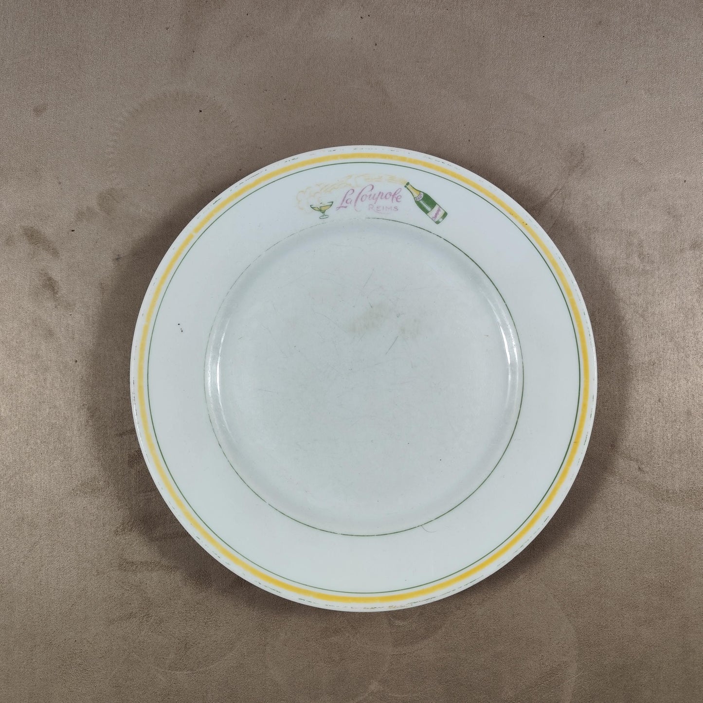 Assiette ancienne du restaurant La Coupole à Reims Made in France Vintage 1970