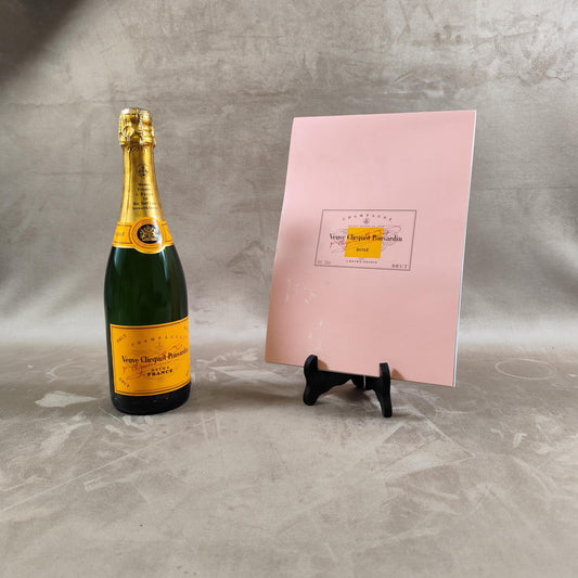 Bloc note A4, Carnet Champagne Veuve Clicquot Ponsardin Rose Made in France Vintage 1990