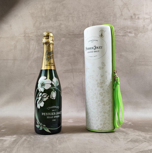 Sac isotherme de transport pour bouteille de champagne Perrier Jouet Made in France Vintage 1980