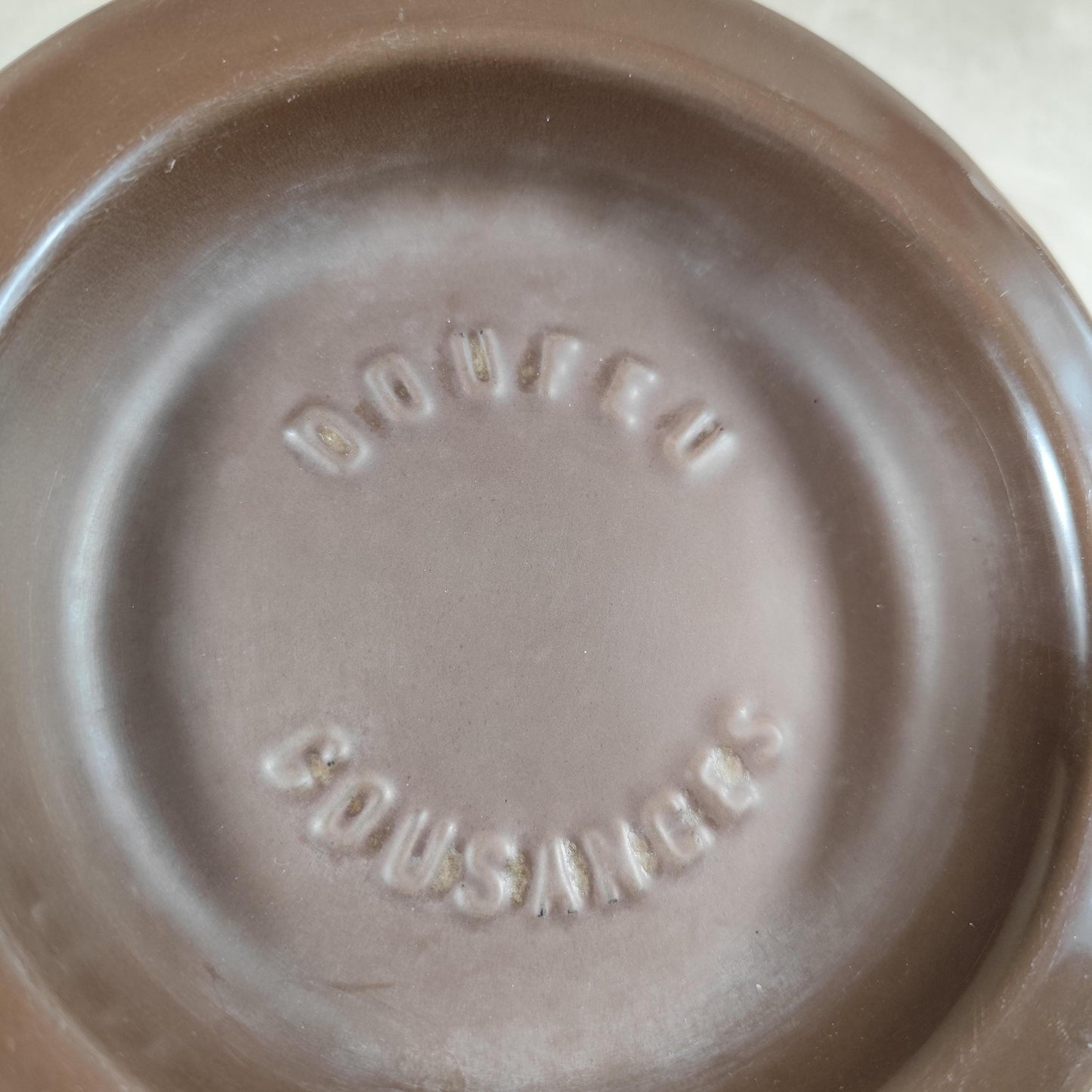 Cocotte DOUFEU COUSANCES en fonte émaillée marron Made in France Vintage 1970