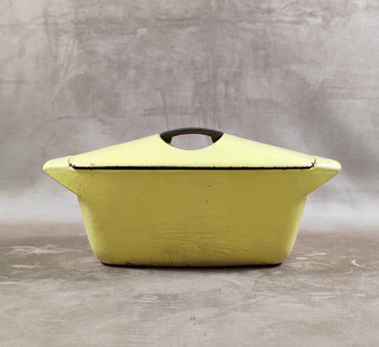 RARE La Coquelle by Raymond Loewy fonte émaillée jaune Made in France Vintage 1960
