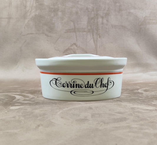 Plat à Terrine en porcelaine d'Auteuil ligne bistrot création Jacques Lobjoy Made in France Vintage 1970