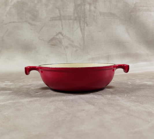 Plat LE CREUSET par Enzo Mari en fonte émaillée rouge Made in France Vintage 1980