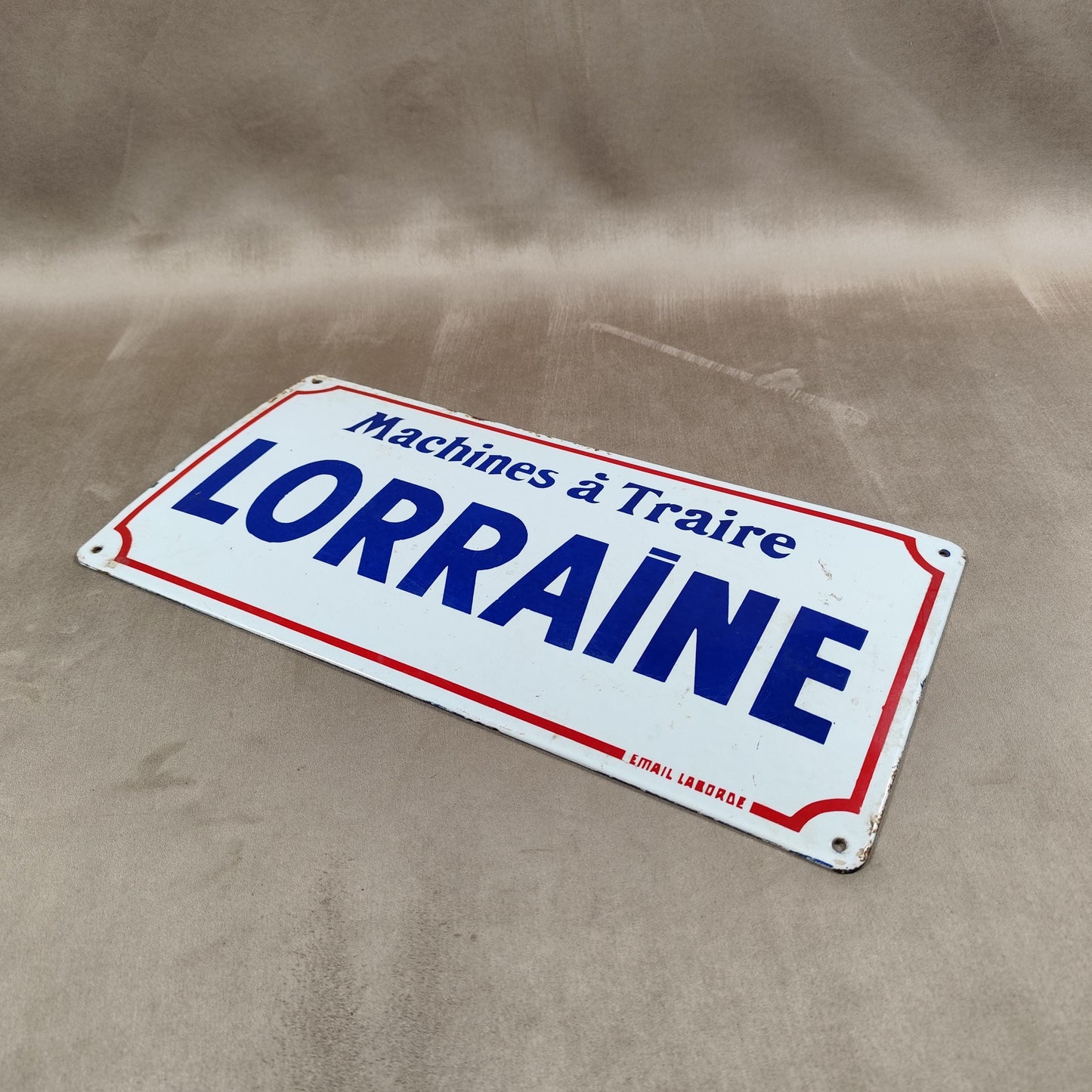 Plaque émaillée machines à traire LORRAINE Made in France Vintage 1960