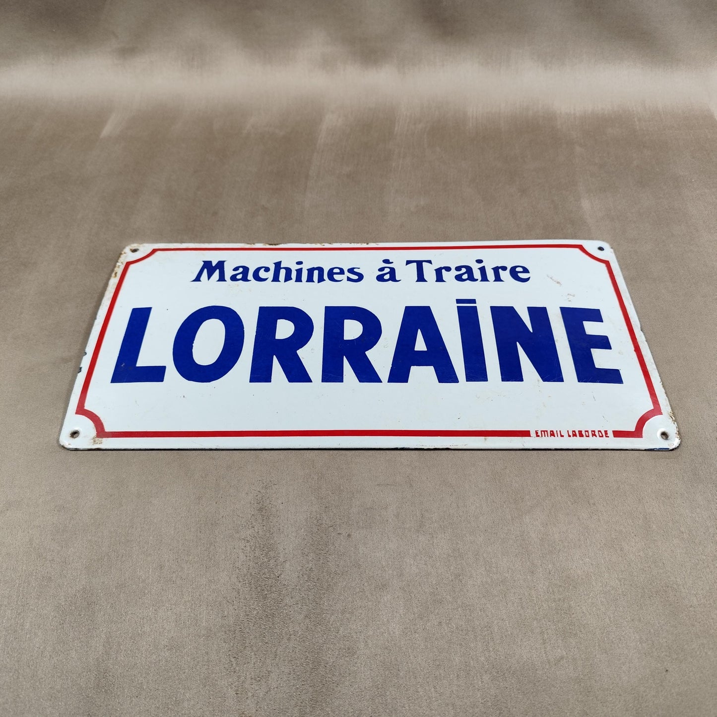 Plaque émaillée machines à traire LORRAINE Made in France Vintage 1960