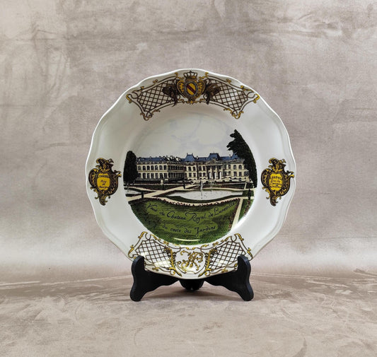 Assiette ancienne vue du Chateau de Luneville par Keller et Guerin Made in France Vintage 1980