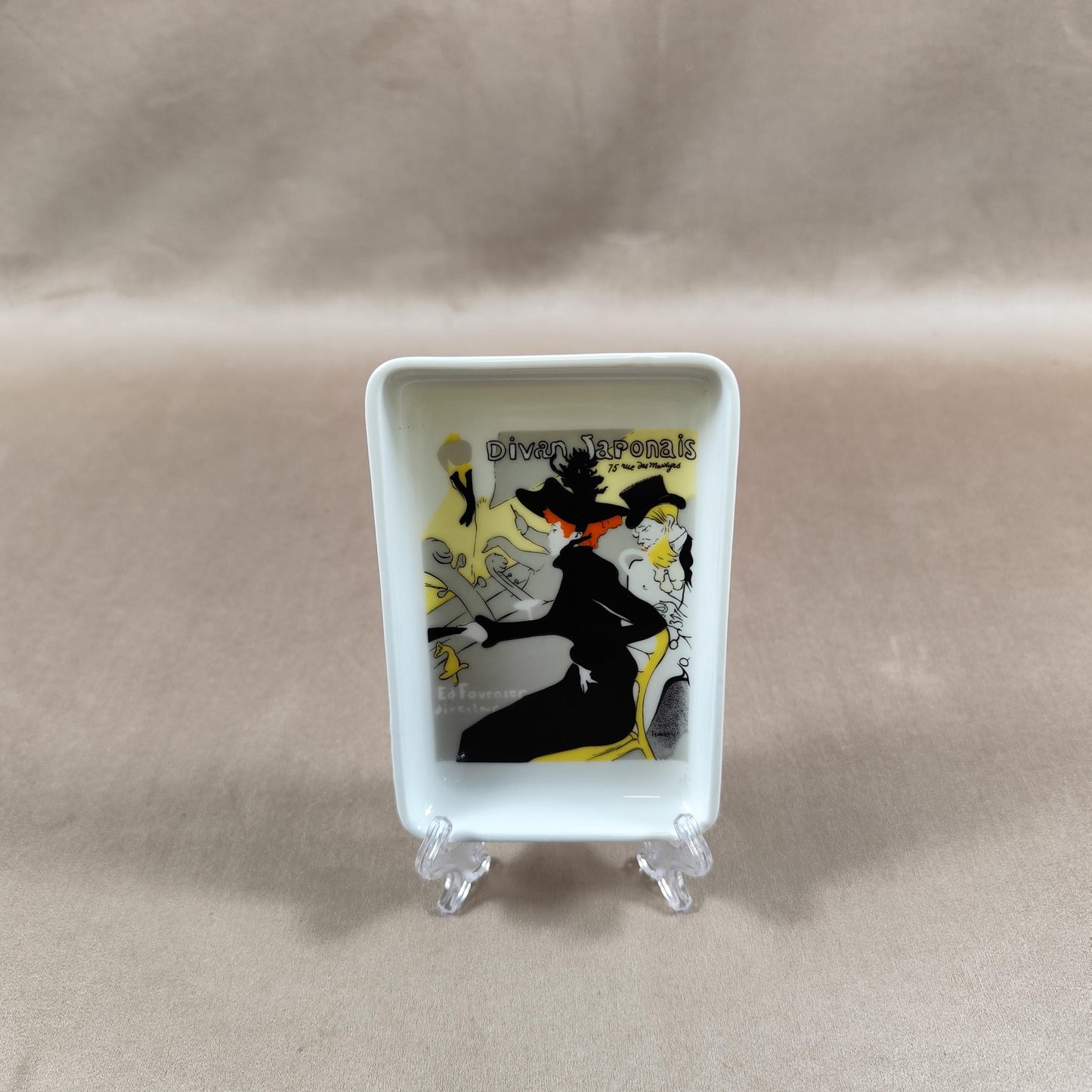 Cendrier Publicitaire Divan Japonais de Toulouse Lautrec par Porcelaines Florence Limoges Made in France Vintage 1970