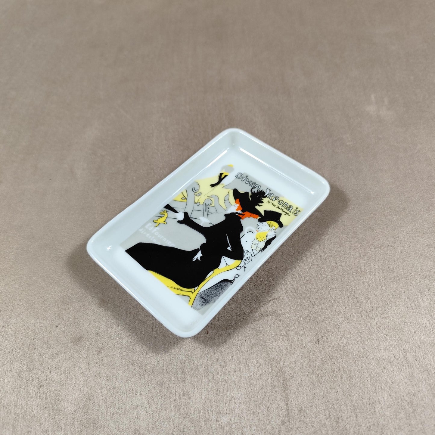 Cendrier Publicitaire Divan Japonais de Toulouse Lautrec par Porcelaines Florence Limoges Made in France Vintage 1970