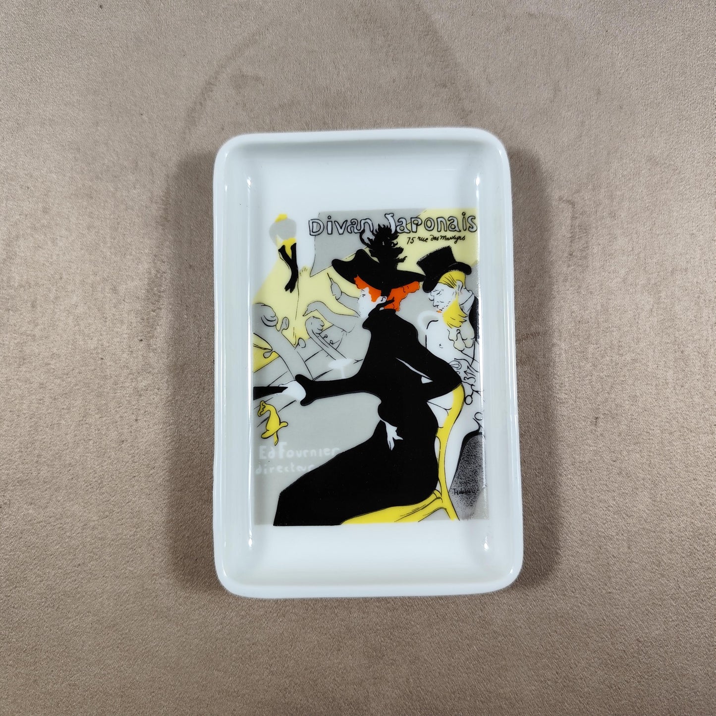 Cendrier Publicitaire Divan Japonais de Toulouse Lautrec par Porcelaines Florence Limoges Made in France Vintage 1970