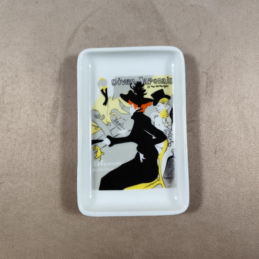 Cendrier Publicitaire Divan Japonais de Toulouse Lautrec par Porcelaines Florence Limoges Made in France Vintage 1970