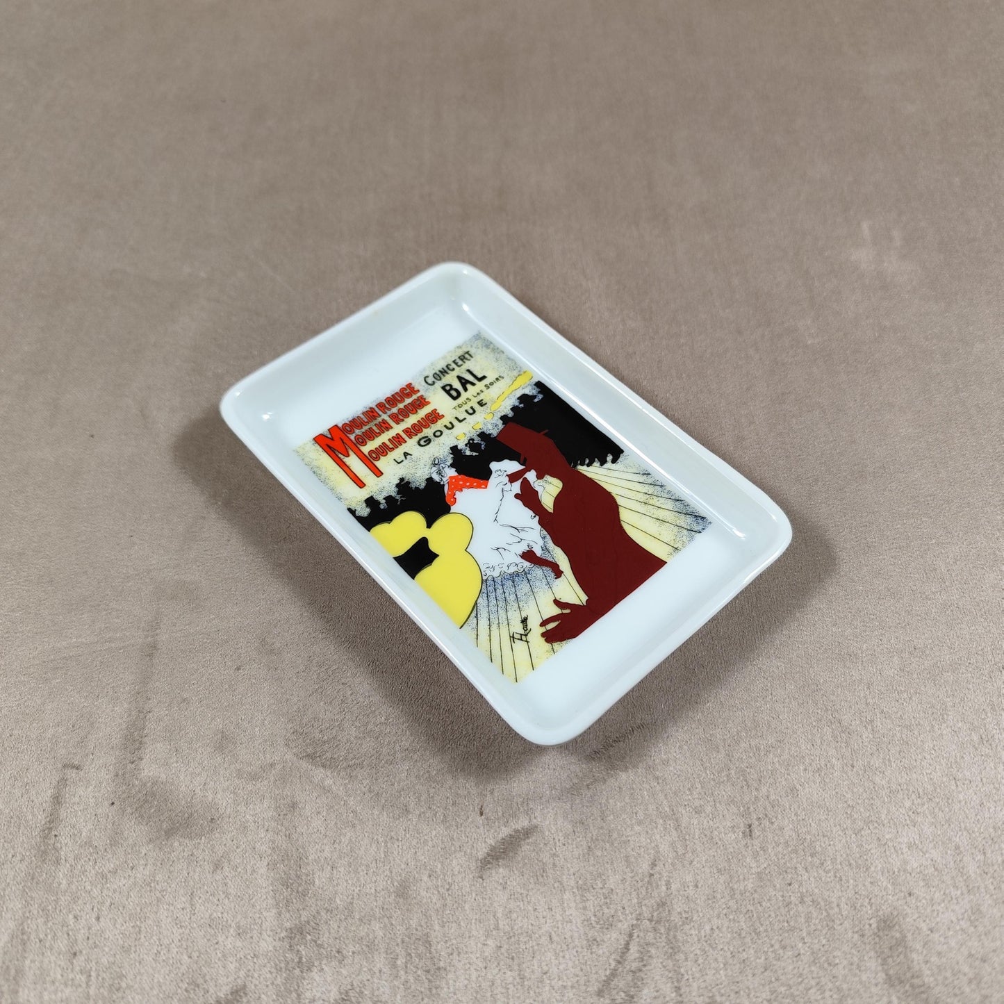 Cendrier Publicitaire Moulin Rouge la Goulue de Toulouse Lautrec par Porcelaines Florence Limoges Made in France Vintage 1970