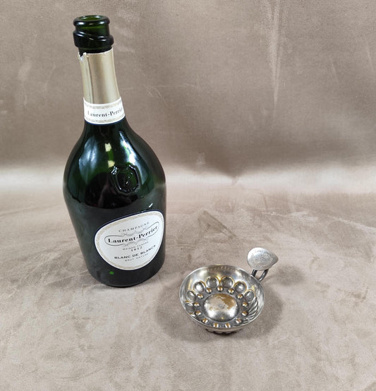 RARE Tastevin Champagne Laurent-Perrier Cuvée Grand Siècle en Métal argenté Poinçon d'Orfèvre Made in France Vintage 1970