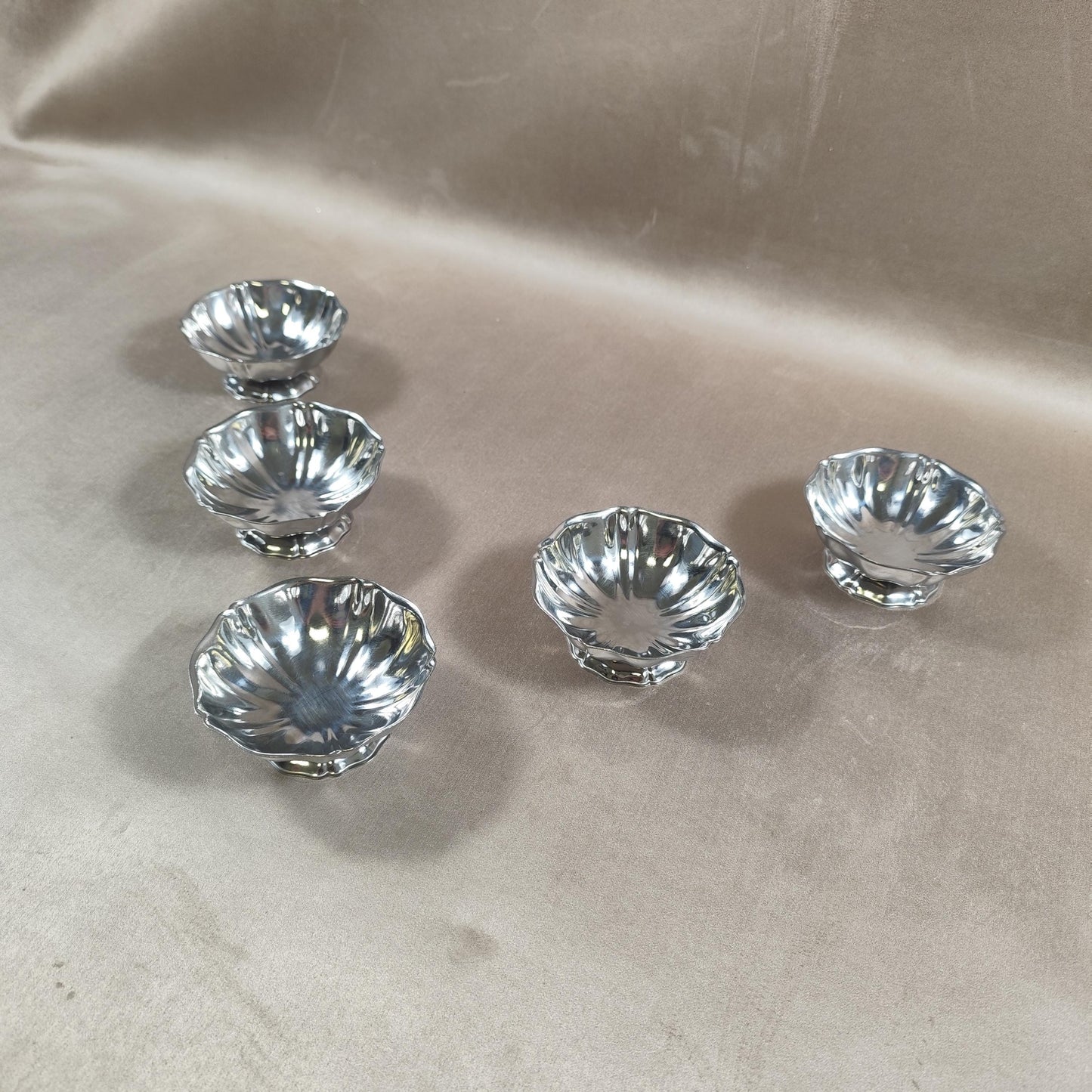 Lot de 5 coupes à glace en inox 18/10 Made in France Vintage 1970
