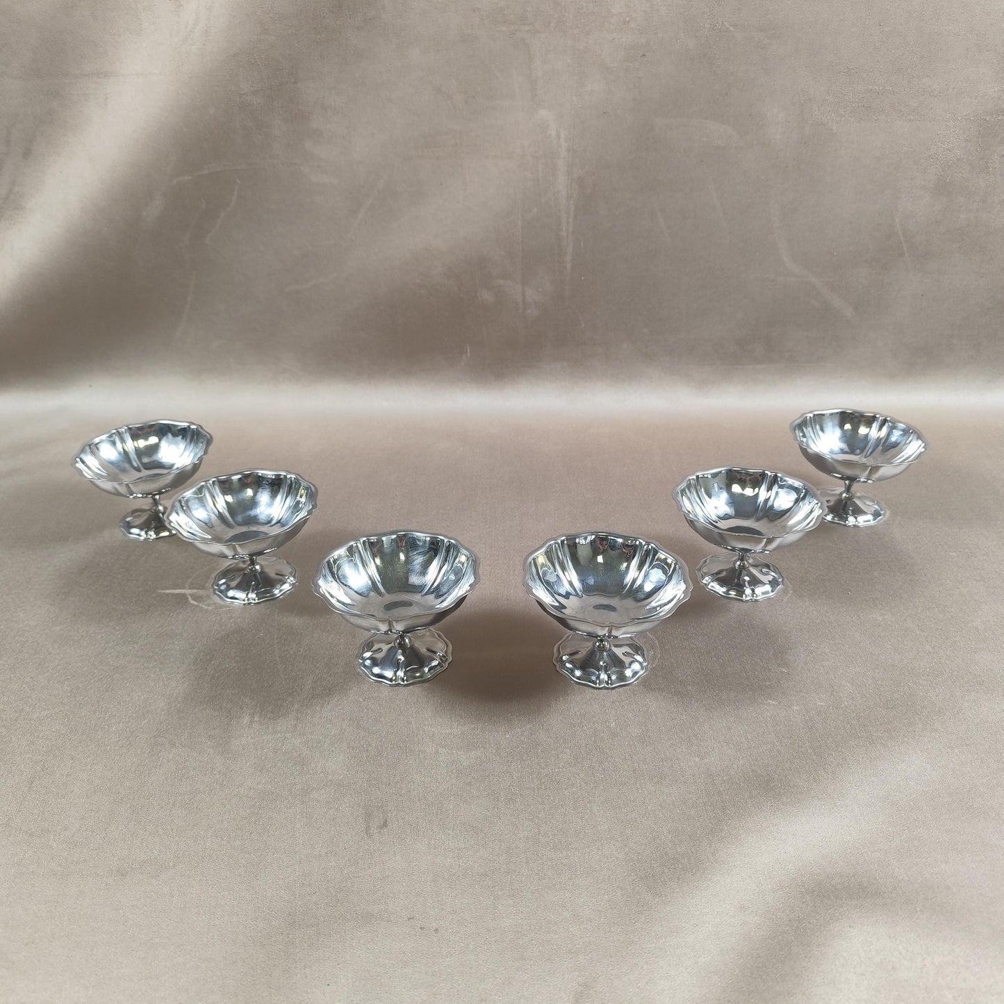 Lot de 6 coupes à glace en inox 18/10 Made in France Vintage 1970