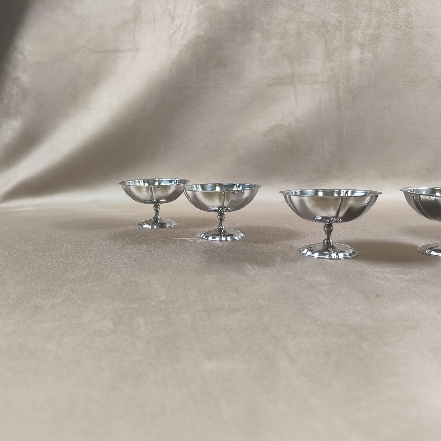 Lot de 6 coupes à glace en inox 18/10 Made in France Vintage 1970