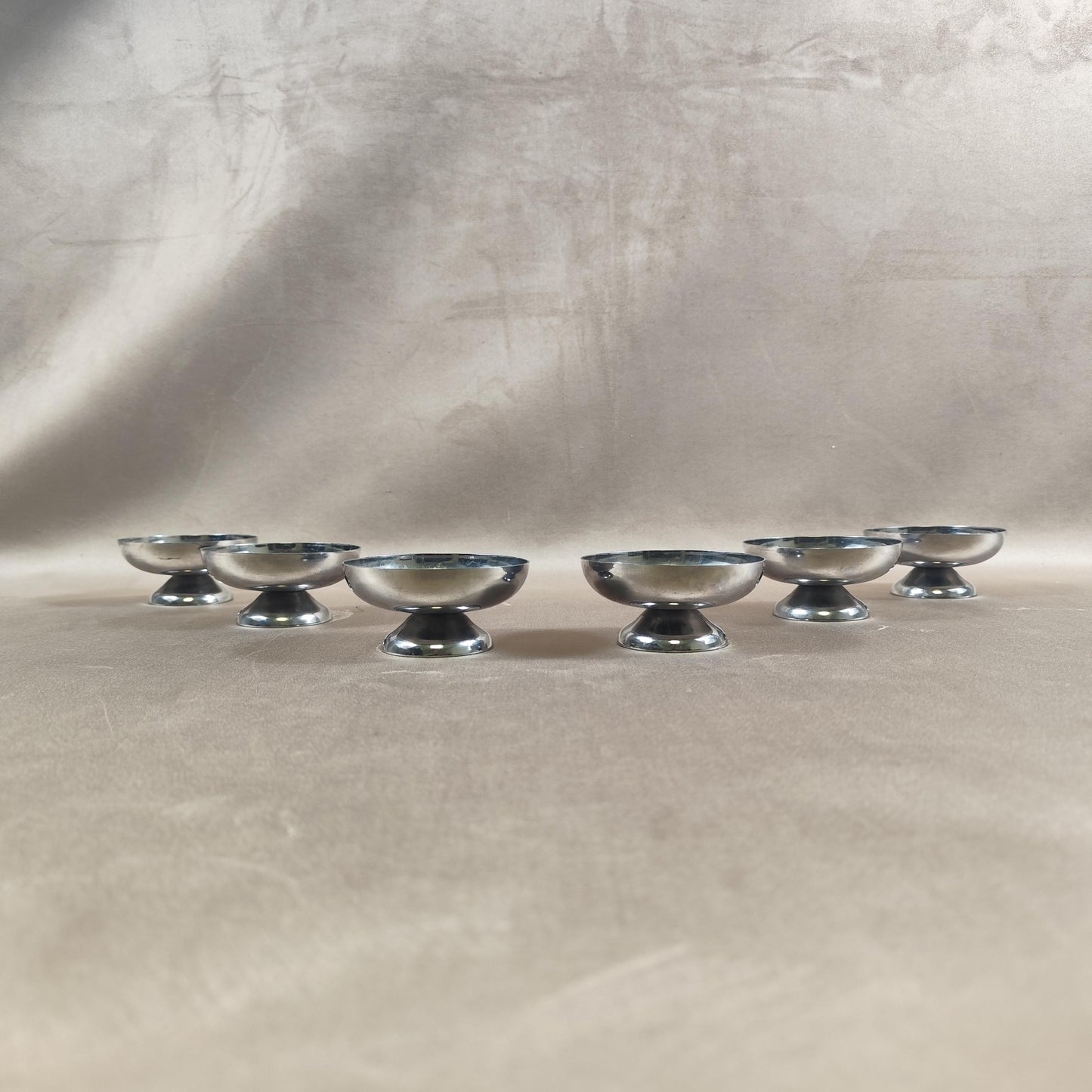 Lot de 6 coupes à glace en inox 18/10 Made in France Vintage 1980