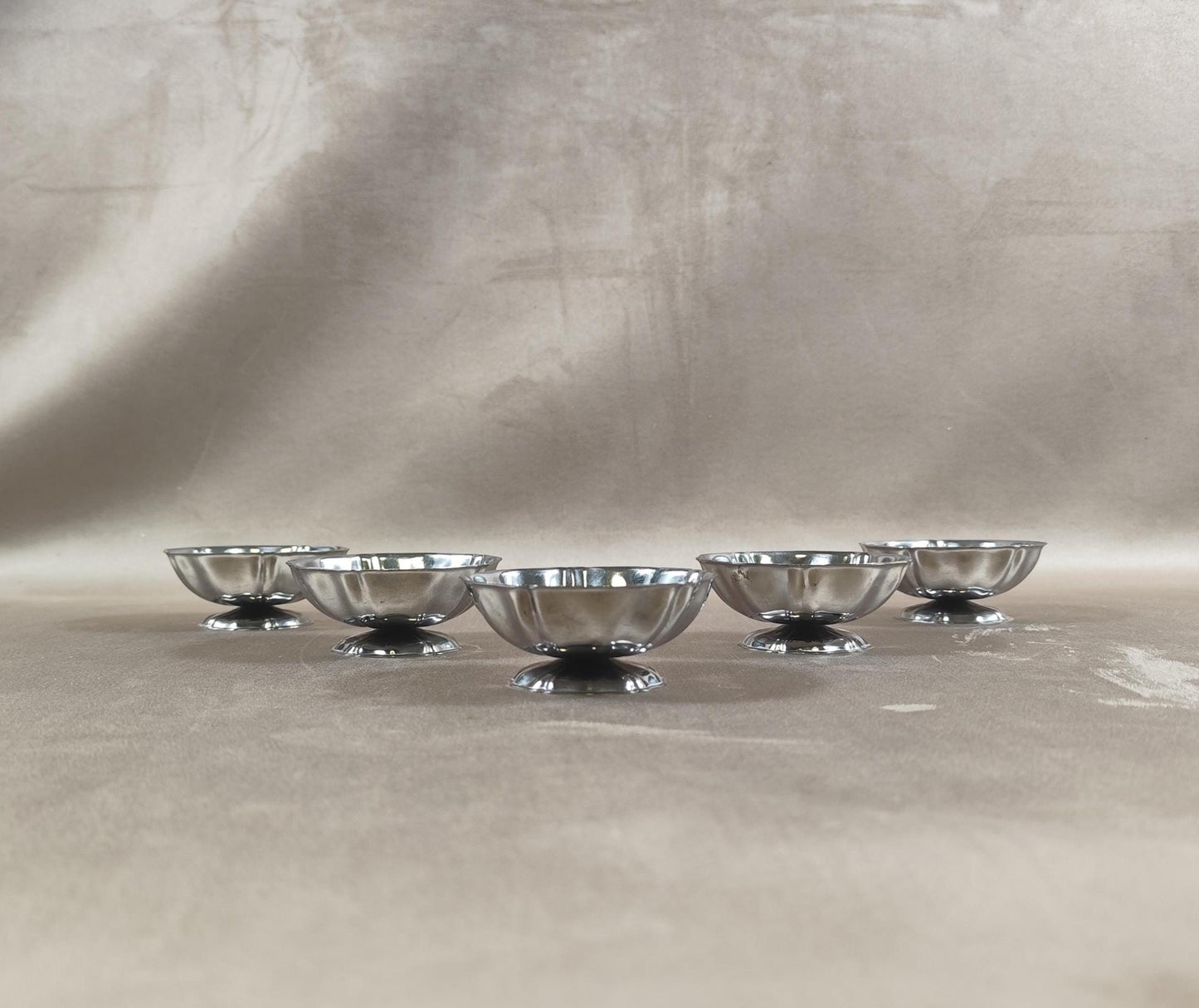 Lot de 5 coupes à glace en inox 18/10 Made in France Vintage 1970
