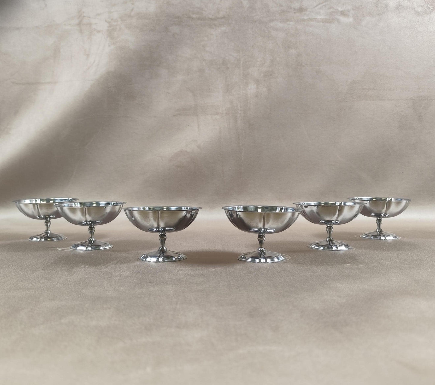 Lot de 6 coupes à glace en inox 18/10 Made in France Vintage 1970