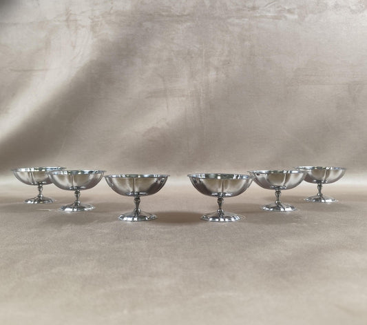 Lot de 6 coupes à glace en inox 18/10 Made in France Vintage 1970
