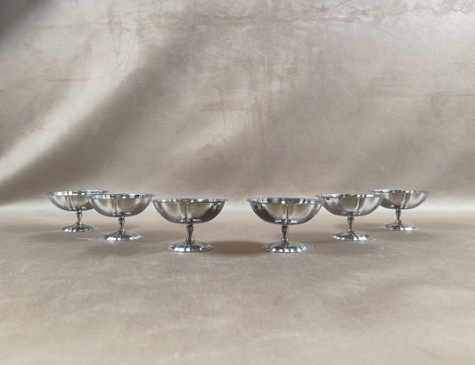 Lot de 6 coupes à glace en inox 18/10 Made in France Vintage 1970