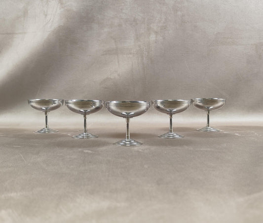 Lot de 5 Coupes à Glace en Inox Made in France Vintage 1980