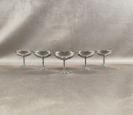 Lot de 5 Coupes à Glace Letang Remy en Inox Made in France Vintage 1980